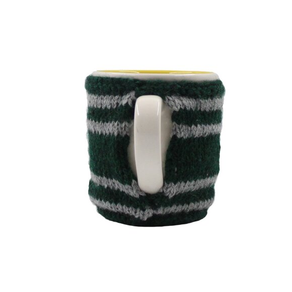 Handmade Hand Knit Harry Potter Hogwarts Slytherin House Wool Blend Mug Cozy - Picture 2 of 5